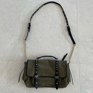 NEVER WORN- Michael Kors Crossbody Leila Flap Olive Green Nylon Messenger Bag